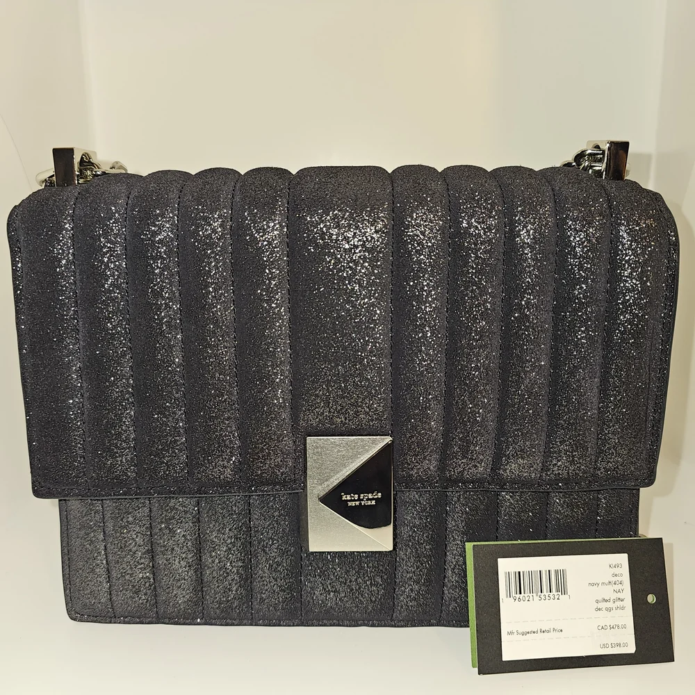 Kate Spade Black Glitter Shoulder Bag NWTs